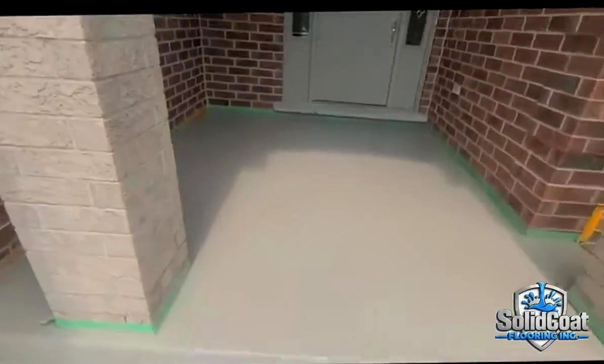 Front porch after quartz flooring