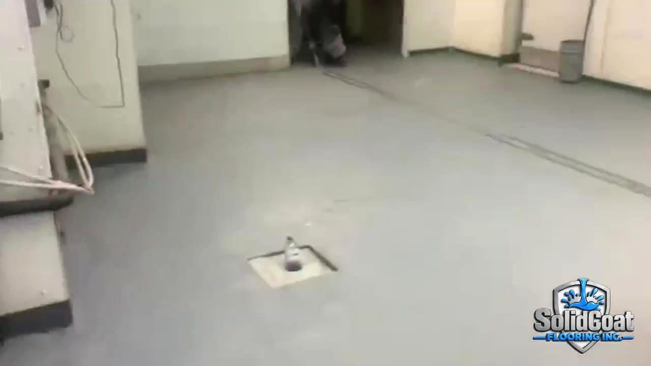 Butcher shop floor after solid color